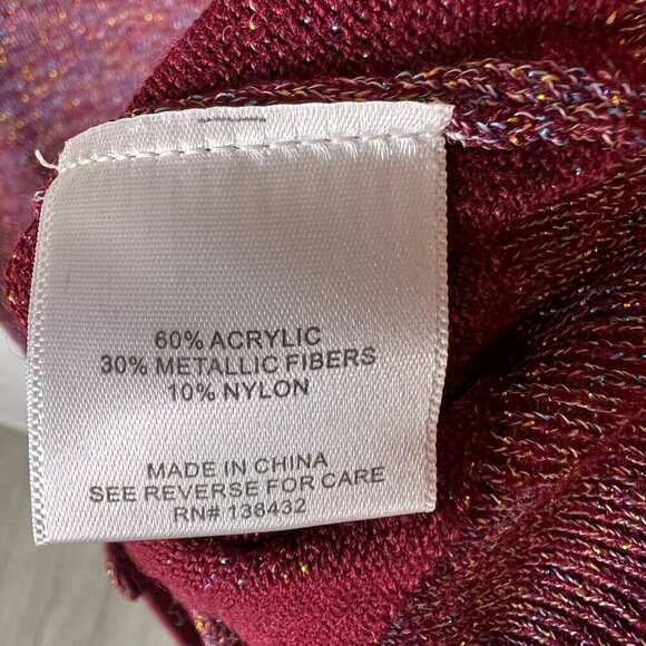 ModCloth Cardigan Womens Size Medium Burgundy Metallic Button Down Sweater - Picture 14 of 16